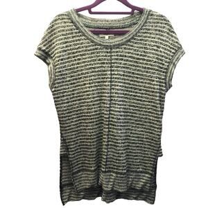 Madewell Vented Side Linen Tunic striped size XS